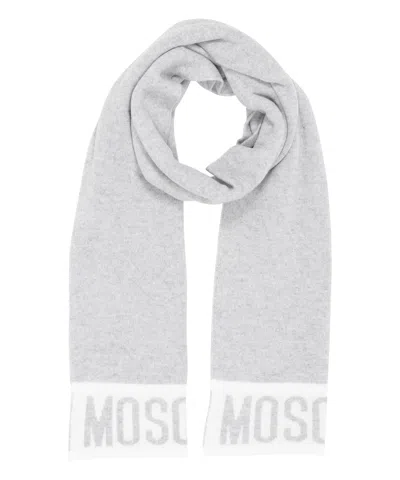 Moschino Wool Scarf In Grey