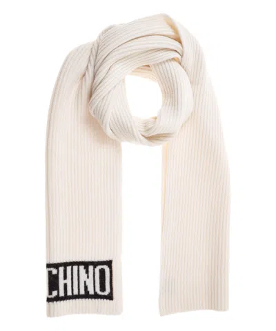 Moschino Wool Scarf In White