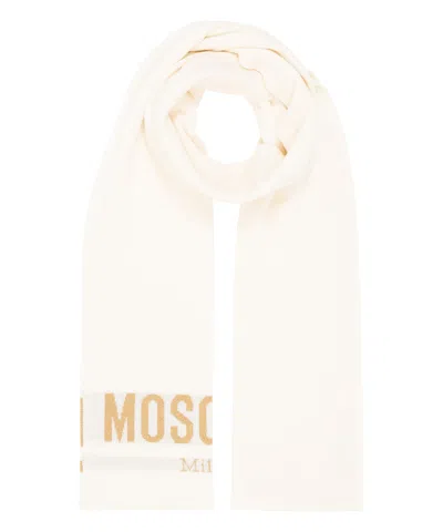 Moschino Wool Scarf In White