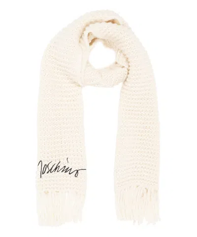 Moschino Wool Scarf In White