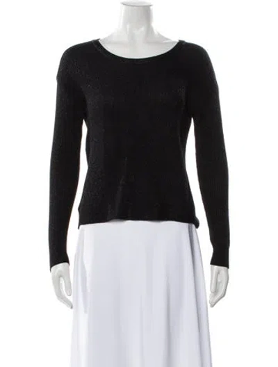 Pre-owned Moschino Wool Scoop Neck Sweater In Black