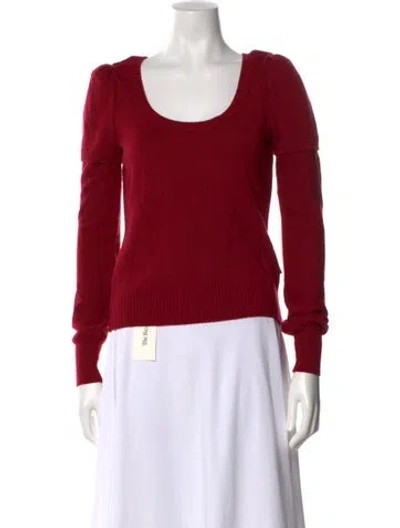 Pre-owned Moschino Wool Scoop Neck Sweater In Red