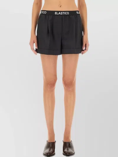 Moschino Wool Shorts With Back Pocket And Pleated Design In Grey