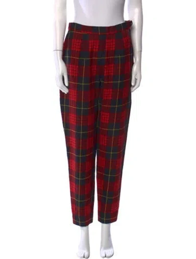 Pre-owned Moschino Wool Skinny Leg Pants In Red