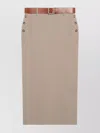 Moschino Wool Skirt With High Waist And Pockets In Neutral