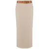 Moschino Wool Twill Skirt Tailored Twist In Neutral