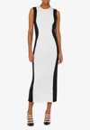 Moschino Merino Wool Long Dress In Monochrome