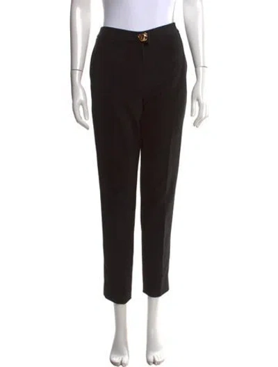 Pre-owned Moschino Wool Straight Leg Pants In Black