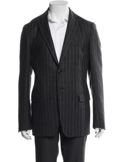 Pre-owned Moschino Wool Striped Blazer In Gray