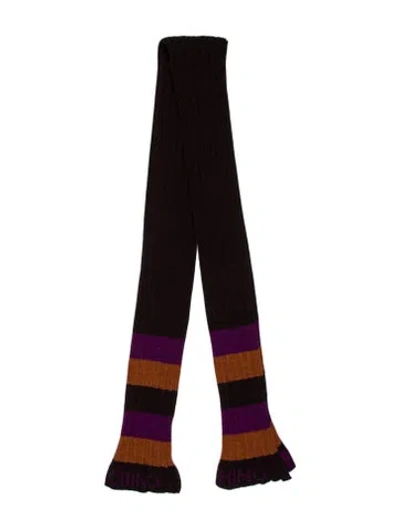 Pre-owned Moschino Wool Striped Scarf In Brown