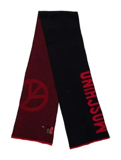 Pre-owned Moschino Wool Striped Scarf In Red