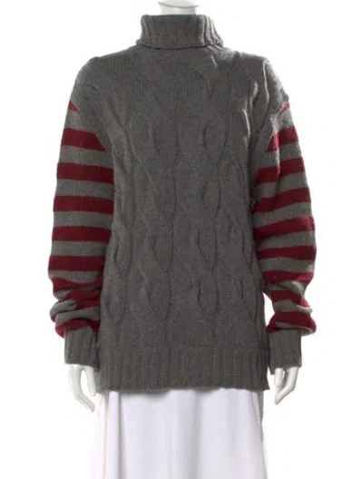 Pre-owned Moschino Wool Striped Sweater In Gray