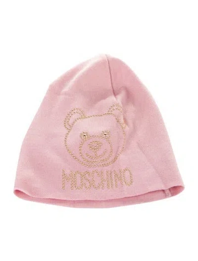 Pre-owned Moschino Wool Studded Beanie W/tags In Pink