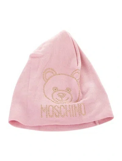 Pre-owned Moschino Wool Studded Beanie W/tags In Pink