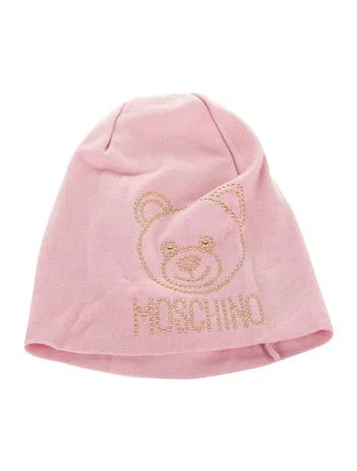 Pre-owned Moschino Wool Studded Beanie W/tags In Pink