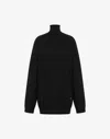 Moschino Wool Sweater With Cut-out Golden M In Black