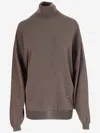 Moschino Virgin Wool Turtleneck Sweater In Beige