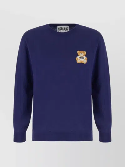 Moschino Wool Sweater With Long Sleeves And Ribbed Finish