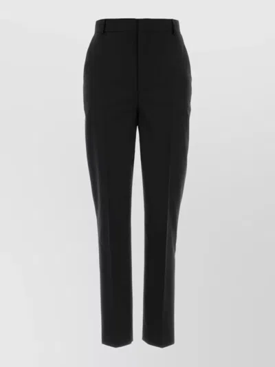 Moschino Wool Tailored Pants Belt Loops Side Pockets In Black