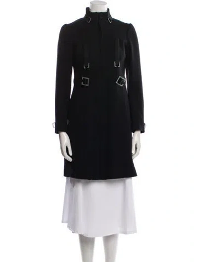 Pre-owned Moschino Wool Trench Coat In Blue