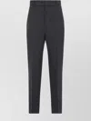Moschino Contrasted-stitch Wool Pants In Gray
