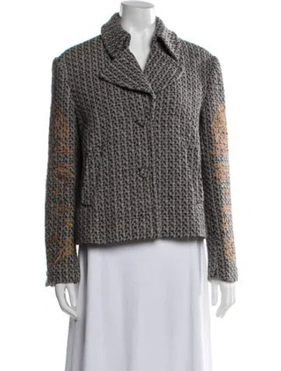 Pre-owned Moschino Wool Tweed Pattern Jacket W/ Tags In Multi