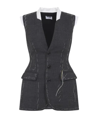 MOSCHINO TAILORED STITCHING-DETAIL GILET