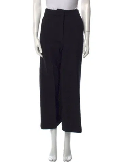 Pre-owned Moschino Wool Wide Leg Pants In Black