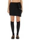 Moschino Wool Wrap Skirt In Black