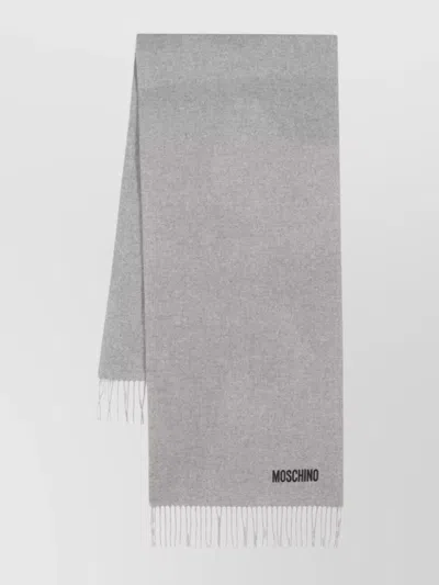MOSCHINO WOOL WRAPAROUND SCARF FRINGED EDGE