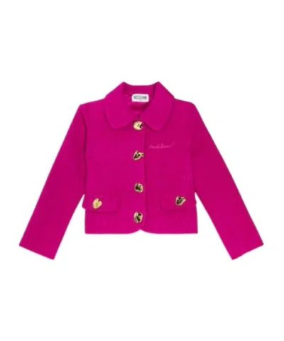 Moschino Wool-blend Bouclé Jacket In Pink