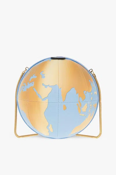 Moschino World Map Printed Chain-link Shoulder Bag In Multi