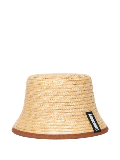 Moschino Woven Bucket Hat In Neutral