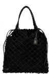 Moschino Women Woven Nappa Leather Shopping Bag In Black