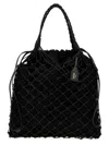 Moschino Women Woven Nappa Leather Shopping Bag In Black