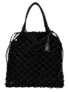 Moschino Women Woven Nappa Leather Shopping Bag In Black