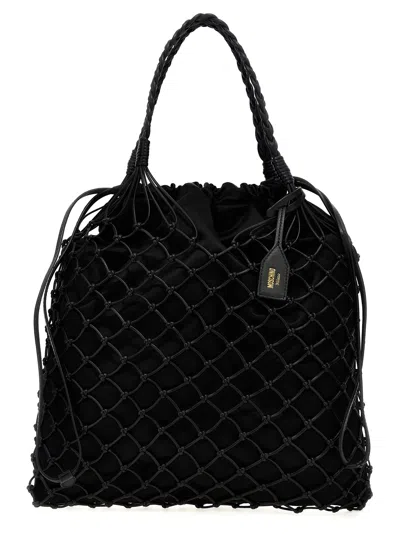 MOSCHINO WOVEN NAPPA LEATHER SHOPPING BAG