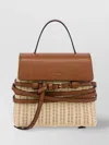 Moschino Woven Texture Shoulder Bag With Buckle