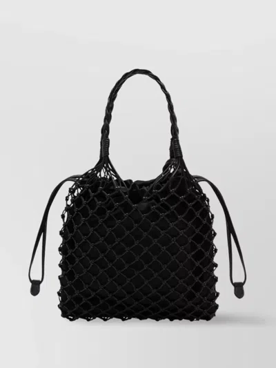 Moschino Woven Top Handles Bucket Bag