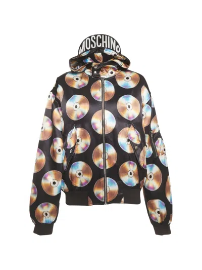 Pre-owned Moschino X H&m Disc-print Hood Jacket In Black