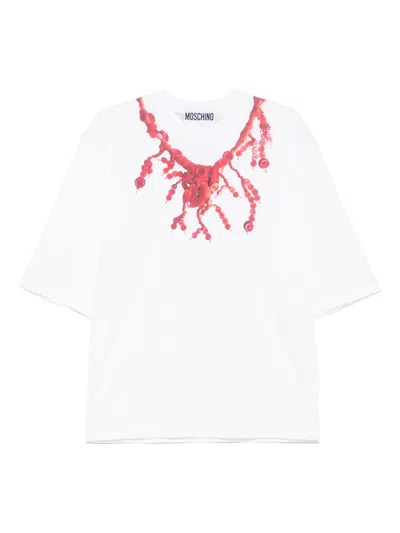 Moschino X Judy Blame Necklace-print T-shirt In White