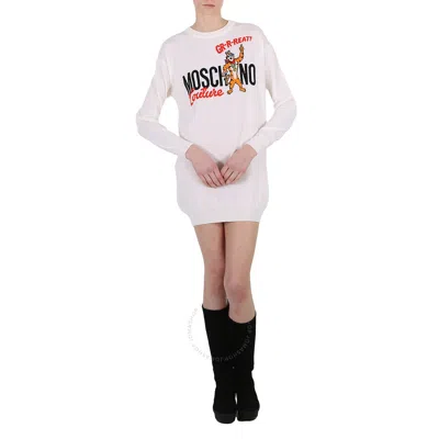 Moschino X Kellogg's Tony The Tiger Graphic Sweater Dress In White