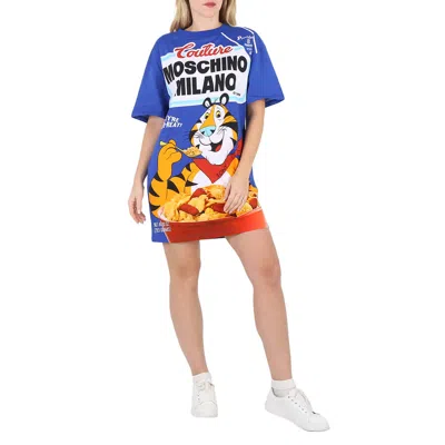 Pre-owned Moschino X Kellogg's Tony The Tiger Graphic T-shirt Dress In Blue