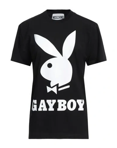 Moschino X Playboy Woman T-shirt Black Size M Cotton