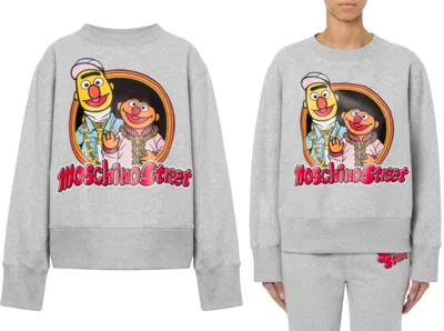 Pre-owned Moschino X Sesame Street Bert & Ernie Sweatshirt Sweater Pulli Pullover 2xs In Grau