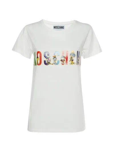Pre-owned Moschino X Sesame Street Edition Logo Print T-shirt In White