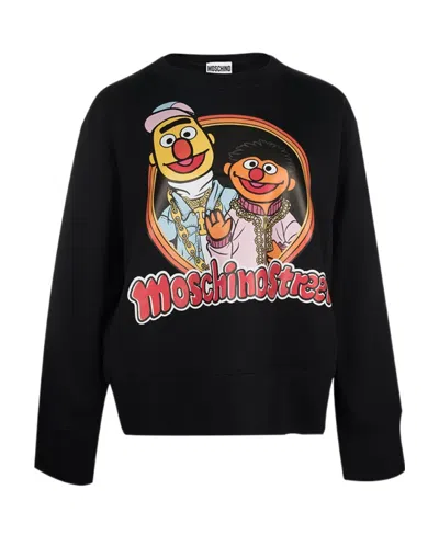 Moschino X Sesame Street Logo Hoodie In Black