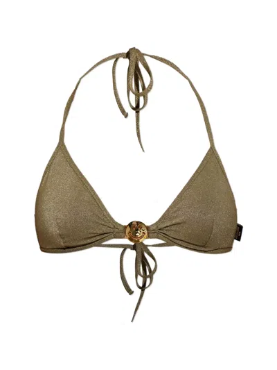 Moschino X Smiley Bikini Top In Green