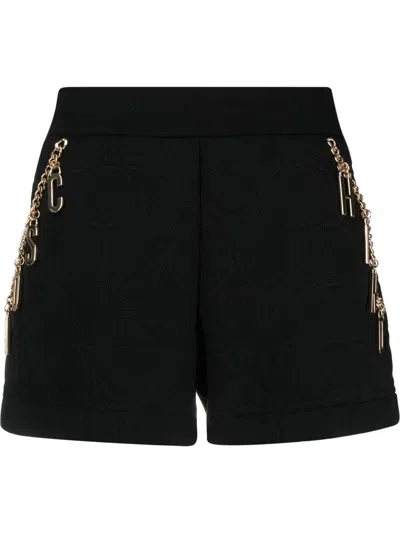 Moschino Couture Quilted Bermuda Shorts With Elastic Waist In Black