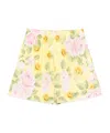 Moschino Elasticated Waistband Floral Print Smiley Face Shorts In Yellow